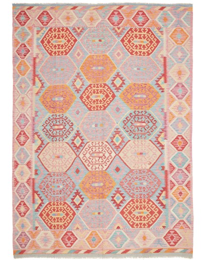 Tappeto Kilim Afghanistan beige rosso 206x287