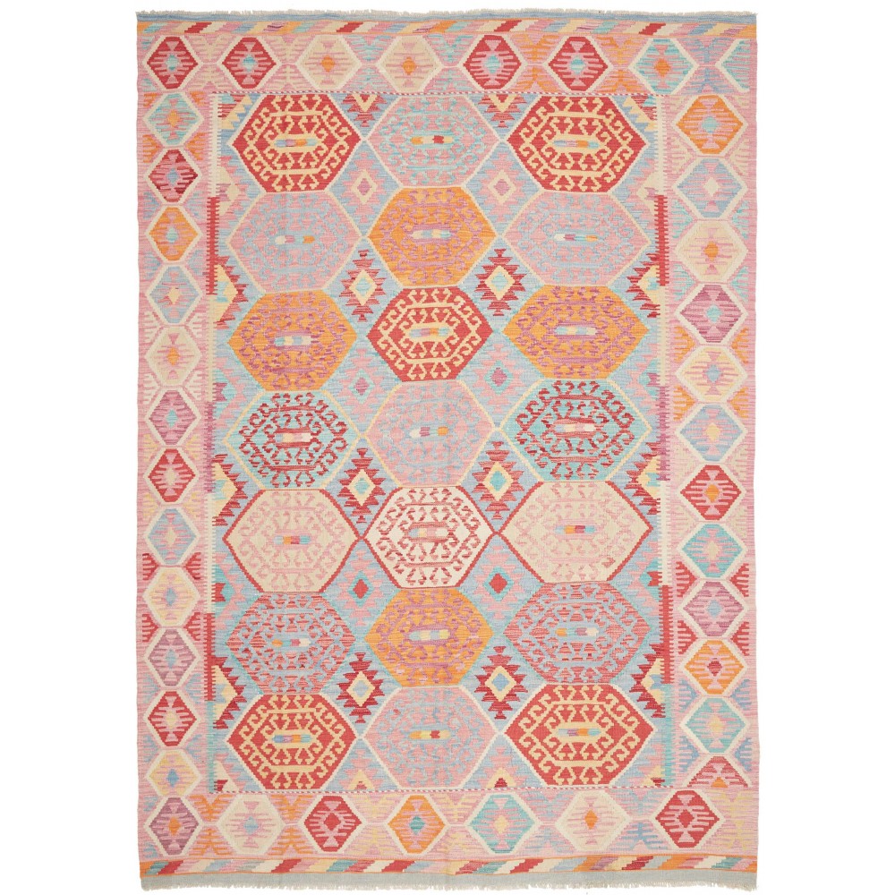 Tappeto Kilim Afghanistan beige rosso 206x287