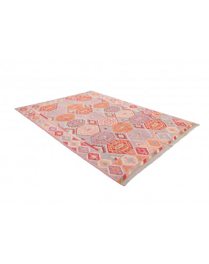 Tappeto Kilim Afghanistan beige rosso 206x287