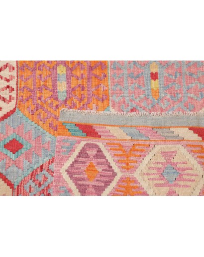 Tappeto Kilim Afghanistan beige rosso 206x287