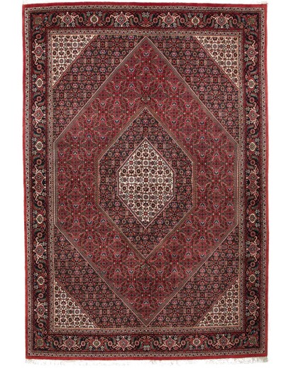 Tappeto Bidjar con seta Persia grigio viola 168x246
