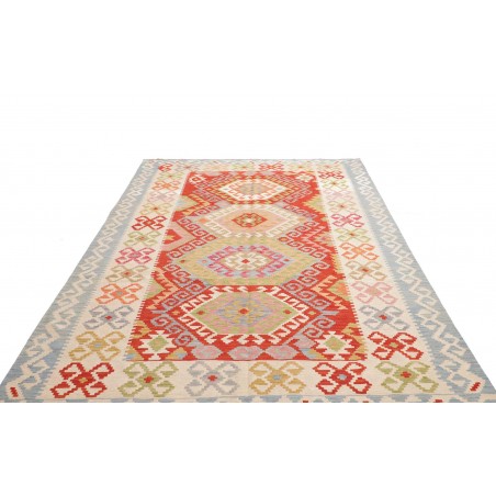 Tappeto Kilim Afghanistan beige rosso 206x308