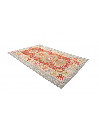 Tappeto Kilim Afghanistan beige rosso 206x308