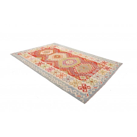 Tappeto Kilim Afghanistan beige rosso 206x308