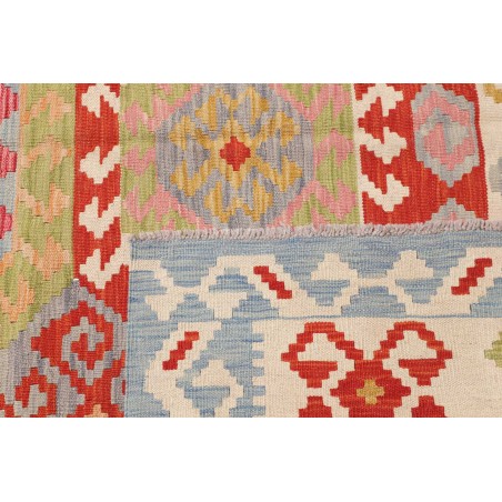 Tappeto Kilim Afghanistan beige rosso 206x308