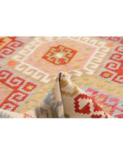 Tappeto Kilim Afghanistan beige rosso 206x308
