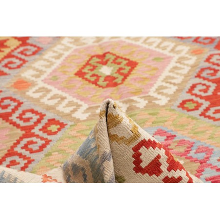 Tappeto Kilim Afghanistan beige rosso 206x308