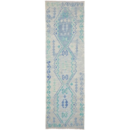 Tappeto Kilim Afghanistan beige blu 90x300