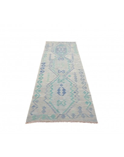 Tappeto Kilim Afghanistan beige blu 90x300
