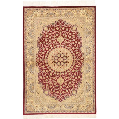 Tappeto Ghom seta Persia marrone 97x149