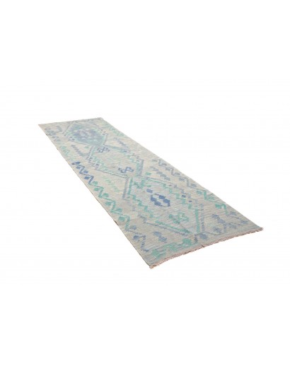 Tappeto Kilim Afghanistan beige blu 90x300