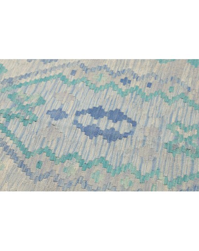 Tappeto Kilim Afghanistan beige blu 90x300
