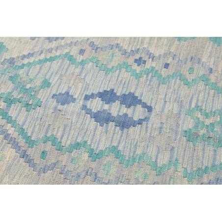 Tappeto Kilim Afghanistan beige blu 90x300