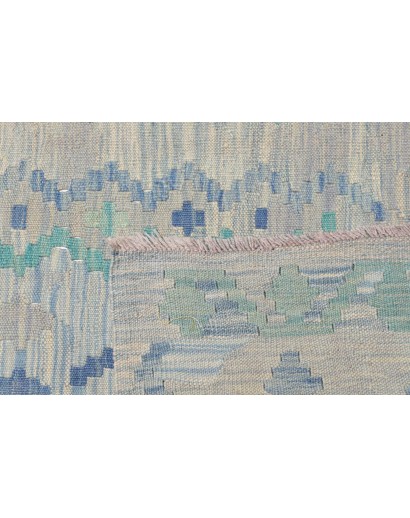 Tappeto Kilim Afghanistan beige blu 90x300