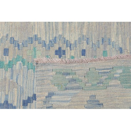 Tappeto Kilim Afghanistan beige blu 90x300