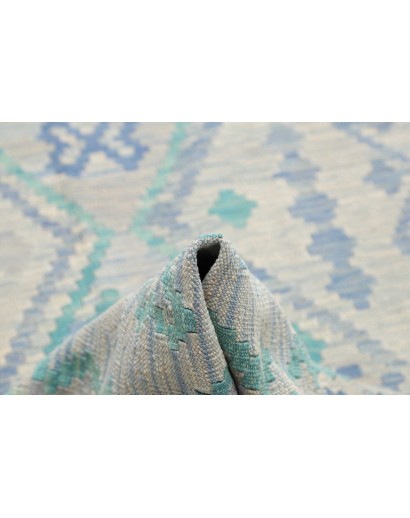 Tappeto Kilim Afghanistan beige blu 90x300