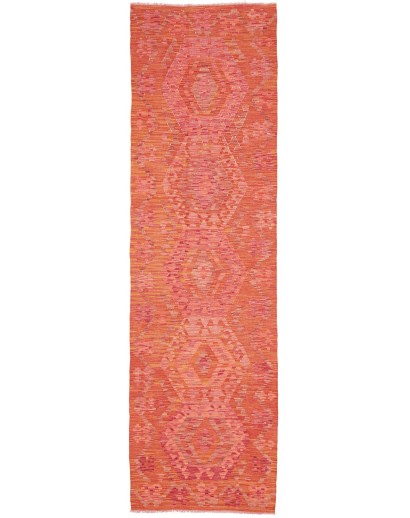 Tappeto Kilim Afghanistan rosso arancione 85x290