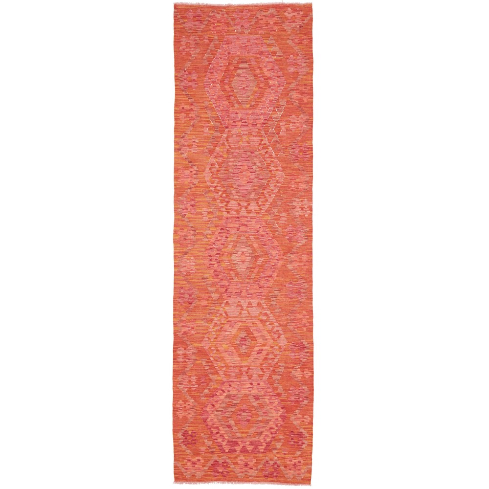 Tappeto Kilim Afghanistan rosso arancione 85x290