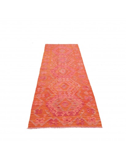 Tappeto Kilim Afghanistan rosso arancione 85x290