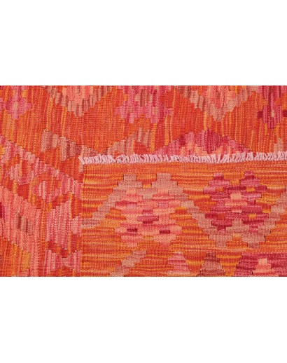 Tappeto Kilim Afghanistan rosso arancione 85x290