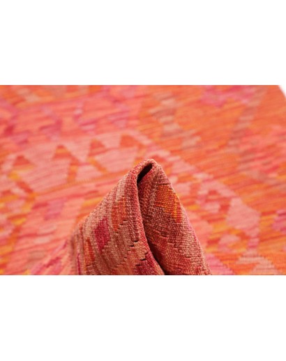 Tappeto Kilim Afghanistan rosso arancione 85x290