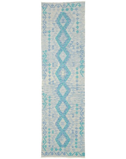 Tappeto Kilim Afghanistan beige blu 82x291