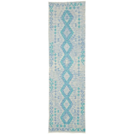Tappeto Kilim Afghanistan beige blu 82x291