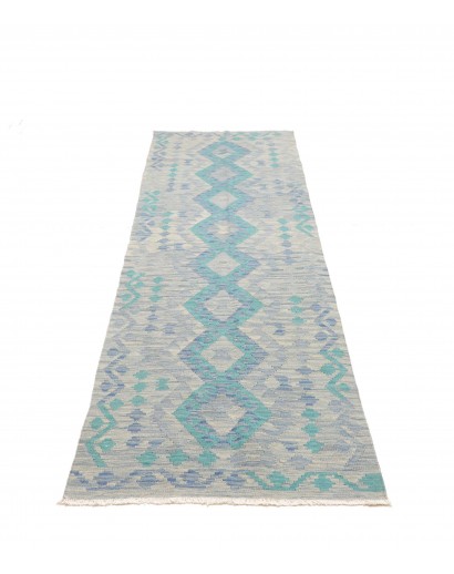 Tappeto Kilim Afghanistan beige blu 82x291