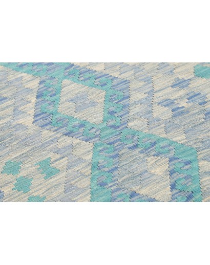 Tappeto Kilim Afghanistan beige blu 82x291