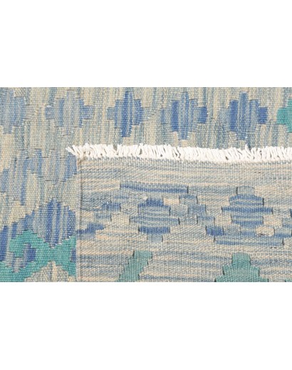 Tappeto Kilim Afghanistan beige blu 82x291