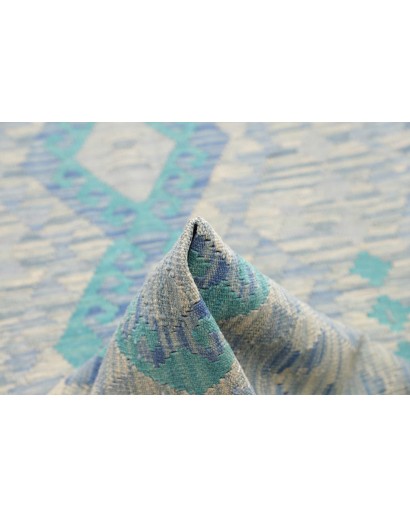 Tappeto Kilim Afghanistan beige blu 82x291