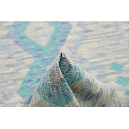Tappeto Kilim Afghanistan beige blu 82x291