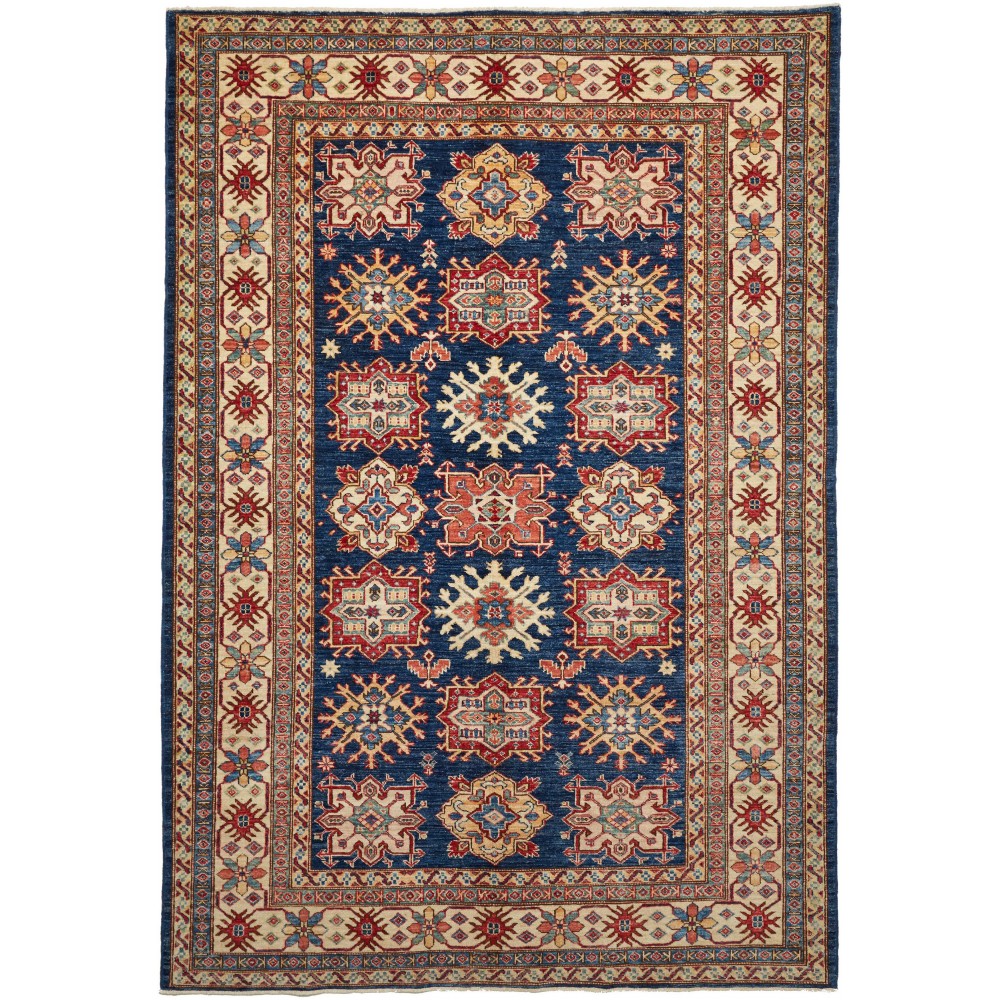 Tappeto Kazak Fine Pakistan azzurro marrone 172x247 Tappeto Kazak Fine Pakistan azzurro marrone 172x247