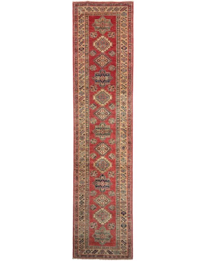 Tappeto Kazak Fine Pakistan rosso grigio 73x317