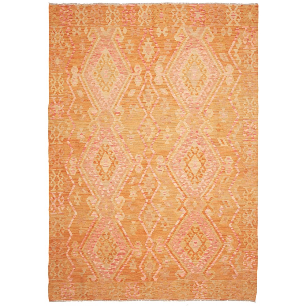 Tappeto Kilim Afghanistan arancione giallo 211x296