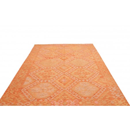 Tappeto Kilim Afghanistan arancione marrone 202x305