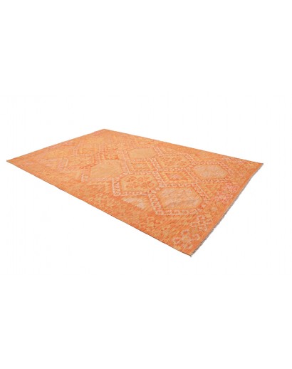 Tappeto Kilim Afghanistan arancione marrone 202x305
