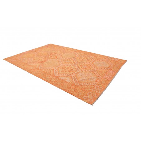 Tappeto Kilim Afghanistan arancione marrone 202x305