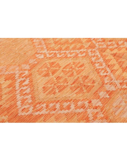 Tappeto Kilim Afghanistan arancione marrone 202x305