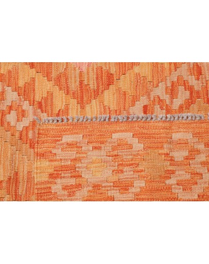 Tappeto Kilim Afghanistan arancione marrone 202x305