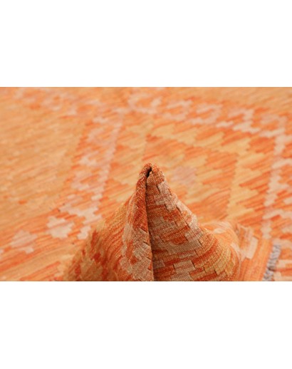 Tappeto Kilim Afghanistan arancione marrone 202x305
