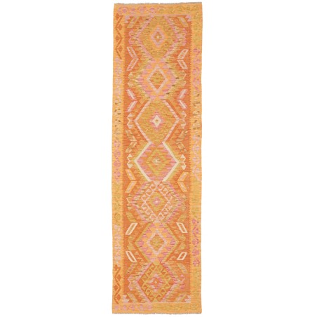 Tappeto Kilim Afghanistan arancione marrone 80x291