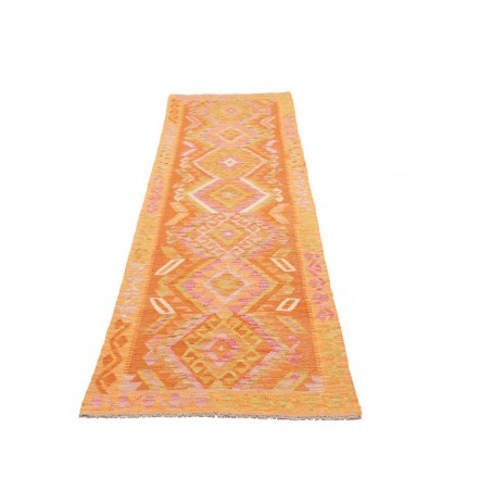 Tappeto Kilim Afghanistan arancione marrone 80x291