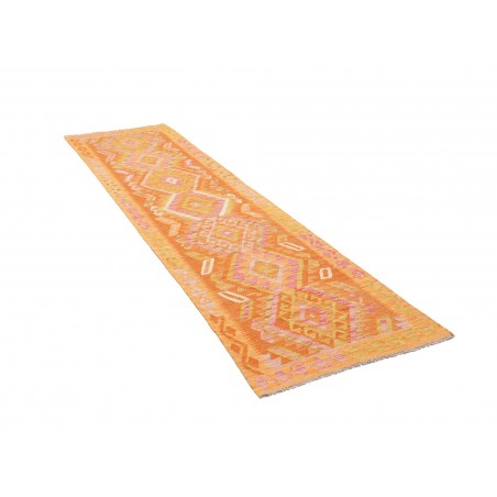 Tappeto Kilim Afghanistan arancione marrone 80x291
