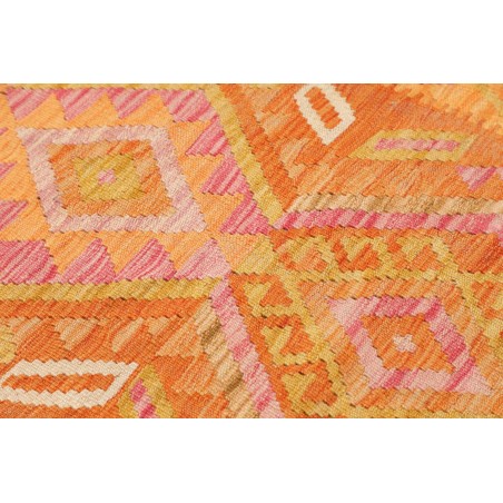 Tappeto Kilim Afghanistan arancione marrone 80x291