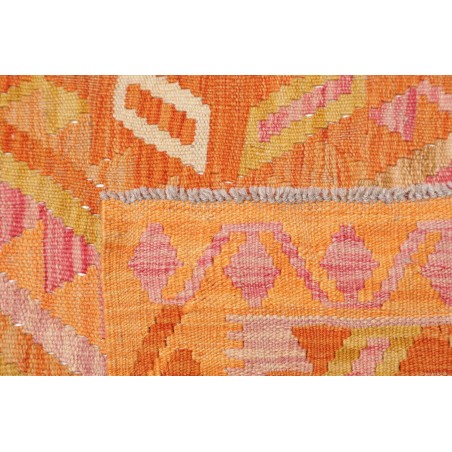 Tappeto Kilim Afghanistan arancione marrone 80x291