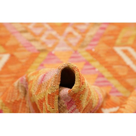 Tappeto Kilim Afghanistan arancione marrone 80x291