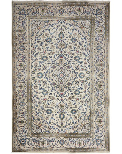 Tappeto Kashan Persia beige bianco 197x300