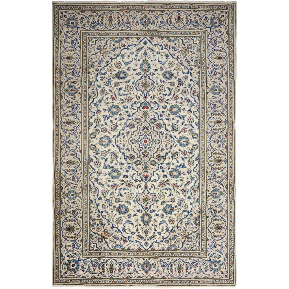 Tappeto Kashan Persia beige bianco 197x300 Tappeto Kashan Persia beige bianco 197x300