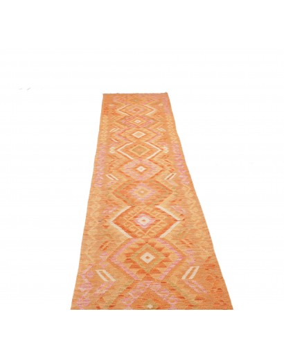 Tappeto Kilim Afghanistan arancione marrone 70x385